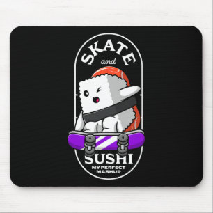 Funny Sushi And Skateboarding Skater Fusion Lifest Mouse Pad
