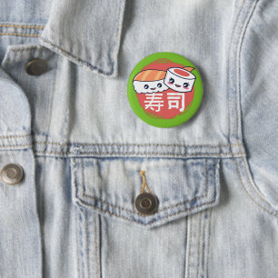 Funny Sushi Cartoon Design 6 Cm Round Badge