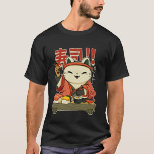 Funny Sushi Cat Chef Japanese Cuisine Culture Nigi T-Shirt