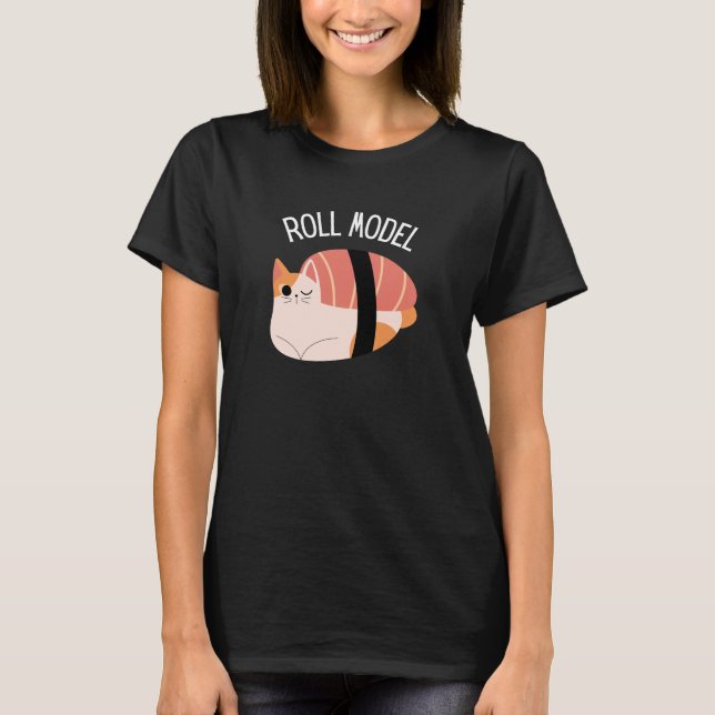 Funny Sushi Cat Roll Model T-Shirt (Front)