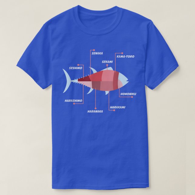FUNNY SUSHI  Japanese Fish Anatomy Food Gift  T-Shirt (Design Front)