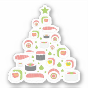 Funny Sushi Lovers Christmas Tree Add Text