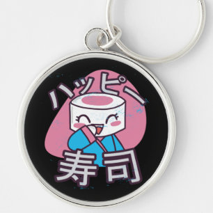 Funny Sushi Master Cartoon Design Key Ring