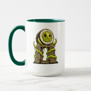 Funny Sushi Monster Kaiju Urban Attack Design Mug