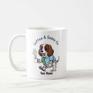 Funny Sussex Spaniel Dog Business Suit Coffee Mug