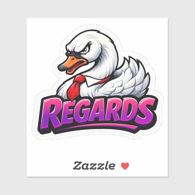Funny Swan Regards Office Sarcasm Sticker (Sheet)