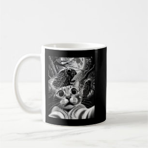 Funny Swarm 17 Year Cicada Reemergence Cat Selfie Coffee Mug