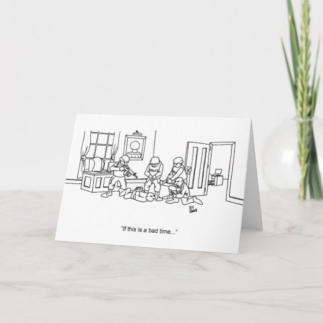 Funny Swat Team Greeting Card (Front)