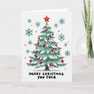 Funny Sweary Christmas Tree Card