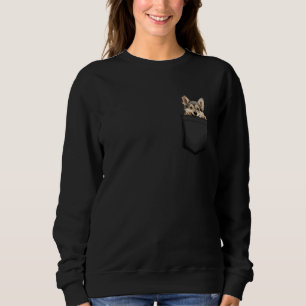 Funny Swedish Vallhund Puppy Dog In Pocket Cute Pe Sweatshirt