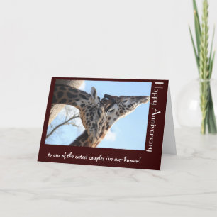 Funny, Sweet Giraffes Anniversary, Cutest Couple Card