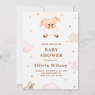 funny sweet  girls baby shower invitation