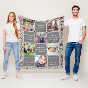 Funny Sweet Grandma/Nana Rose Gold Photo  Fleece Blanket