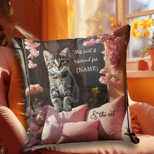 Funny Sweet Kitten Pink Cushion