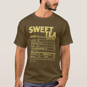 Funny Sweet Tea Nutrition Facts Thanksgiving Food T-Shirt