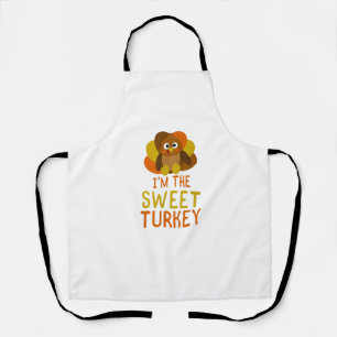 Funny Sweet Turkey Family Matching Thanksgiving  Apron