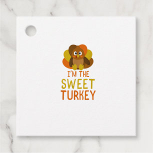 Funny Sweet Turkey Family Matching Thanksgiving Favour Tags