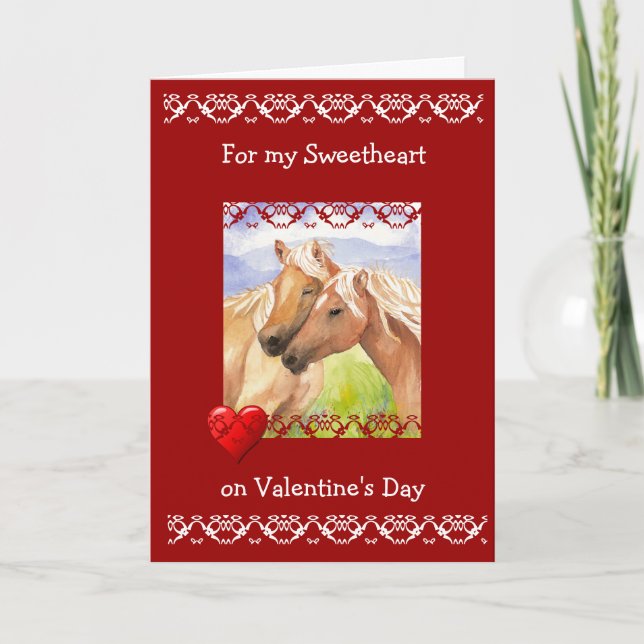 Funny Sweetheart Valentine's Day Horse Lovers Holiday Card (Front)