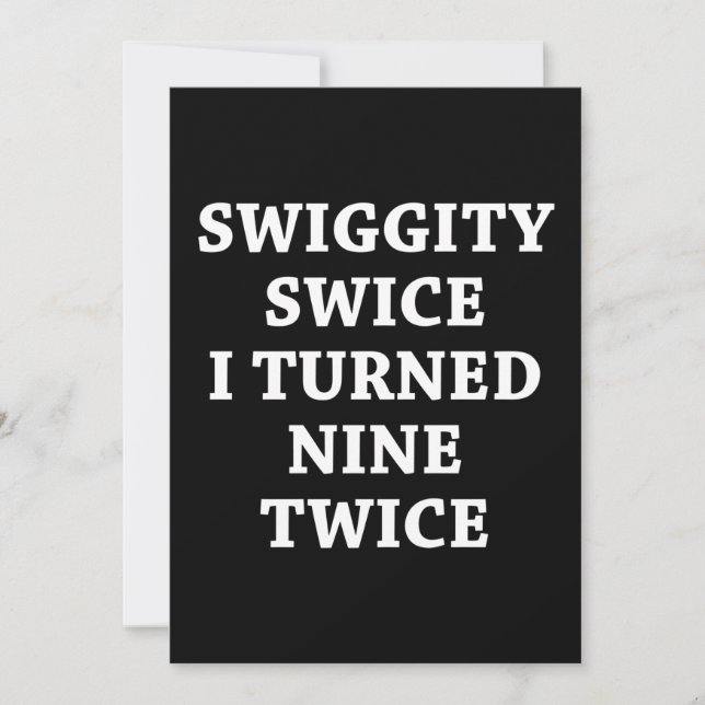 Funny Swiggity 18th Birthday Invitation (Front)