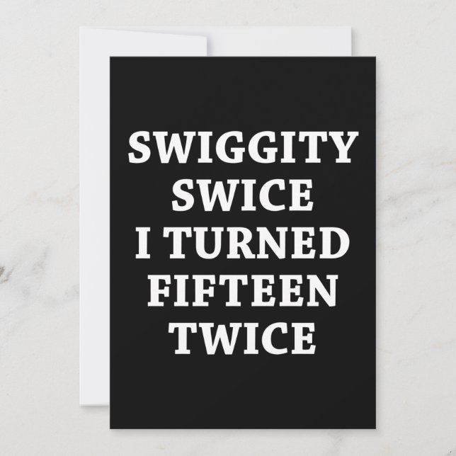Funny Swiggity 30th Birthday Invitation (Front)