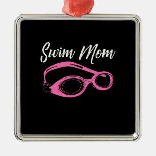 Funny Swim Mum Gift Cute Swimmer Girls Metal Ornament