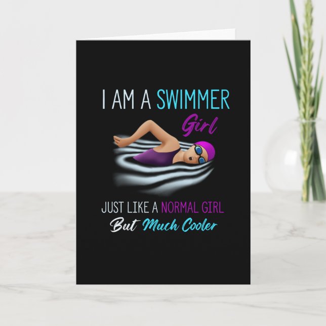 funny swimmer girl definition, for girls who love card (Front)