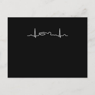 Funny Swimmer Heartbeat Apparel, Swimming Fan Mens Postcard