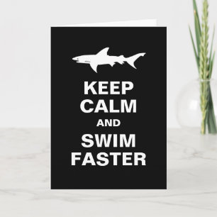 Funny Swimmer or Surfer Keep Calm Shark Attack Card