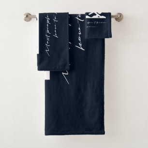 Funny Swimmer Swimming Shark Sarcasm Lover Gift Bath Towel Set