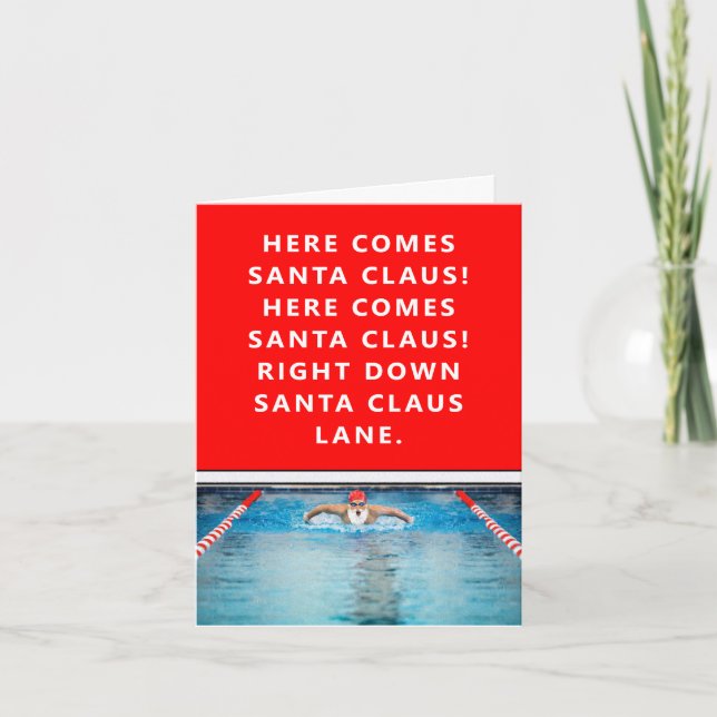 Funny Swimming Christmas Cards (Front)