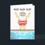 Funny Swimming Christmas Holiday Card<br><div class="desc">Creative swimming themed Christmas cards featuring Santa swimmer and funny quote. Add your name to personalize.</div>