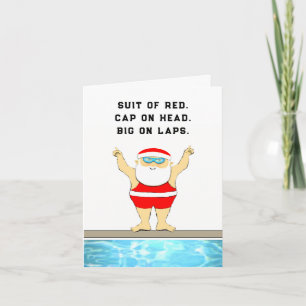 funny swimming Christmas Holiday Card