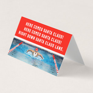 Funny Swimming Christmas Holiday Cards