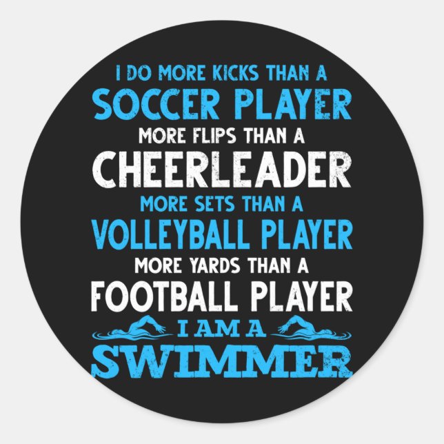 Funny Swimming Definition Swimmer Classic Round Sticker (Front)