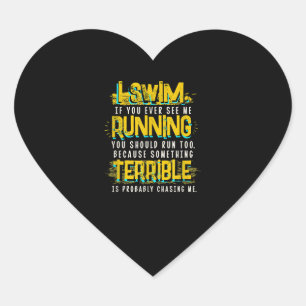 Funny Swimming Gift A Swimmer Heart Sticker