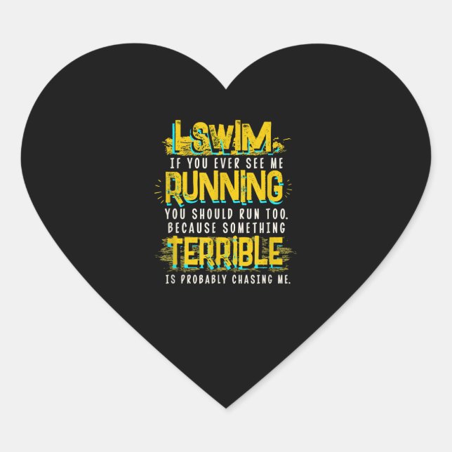 Funny Swimming Gift A Swimmer Heart Sticker (Front)