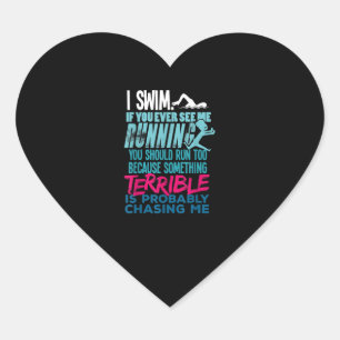 Funny Swimming Gift A Swimmer Heart Sticker