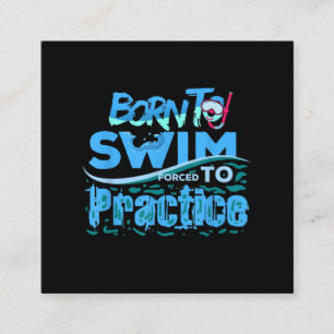 Funny Swimming Gift Swimming Design Square Business Card