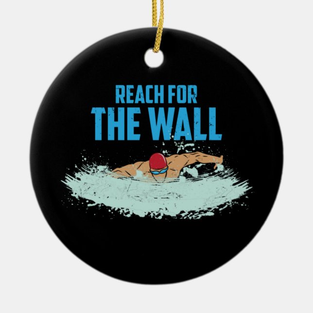 Funny Swimming Quote Ceramic Ornament (Front)