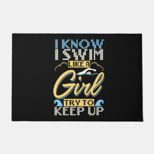 Funny Swimming Quote Doormat