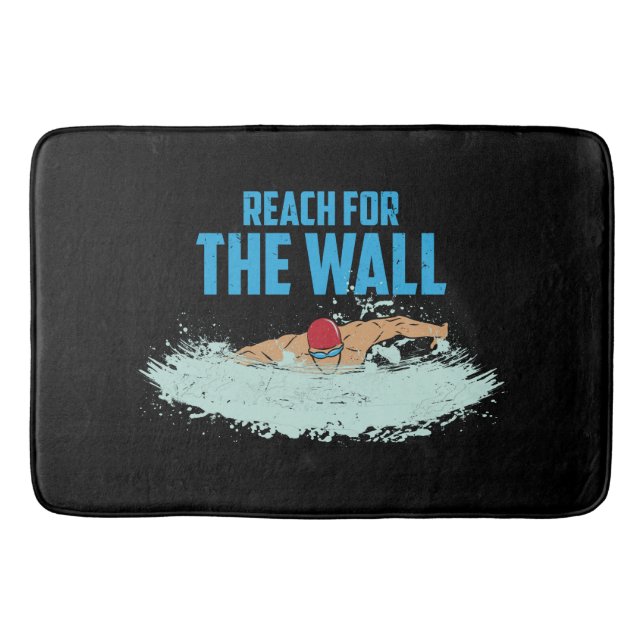 Funny Swimming Quote Swimmer Gift Bath Mat (Front)