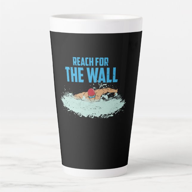 Funny Swimming Quote Swimmer Gift Latte Mug (Front)
