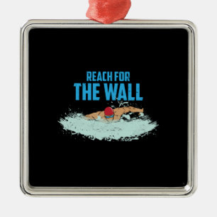 Funny Swimming Quote Swimmer Gift Metal Ornament