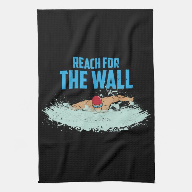 Funny Swimming Quote Swimmer Gift Tea Towel (Vertical)