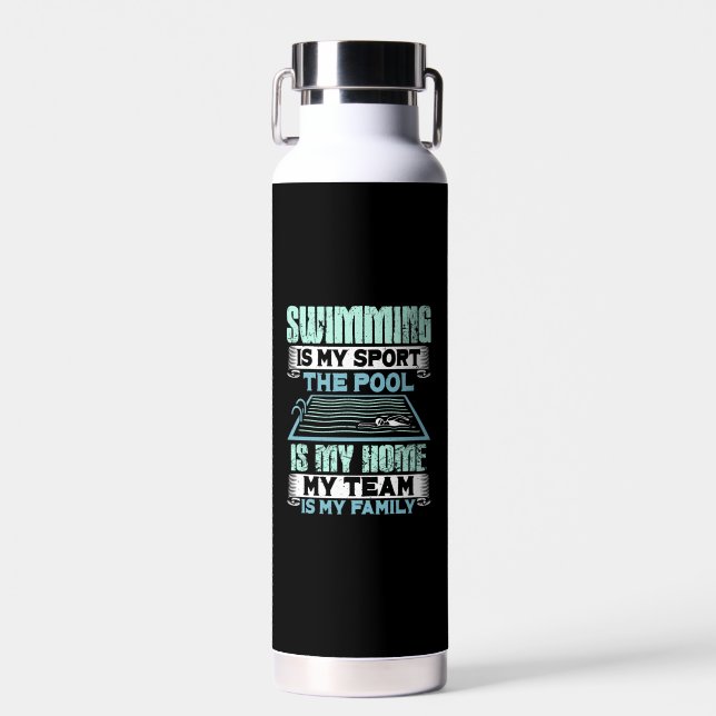 Funny Swimming Quote Water Bottle (Front)