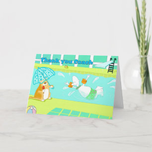 Funny swimming thank you coach card