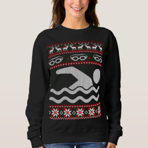 Funny Swimming Ugly Christmas Sweater