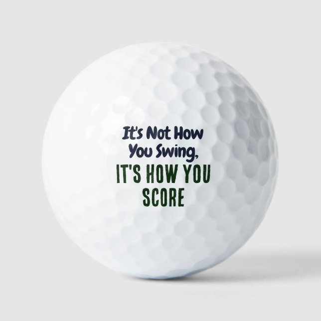 Funny Swing Score Result Achievement Keepsake Golf Balls (Front)