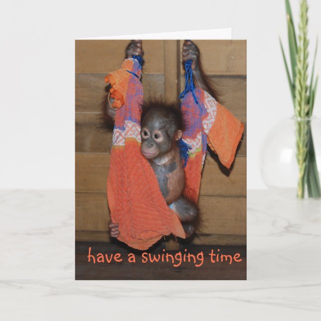 Funny Swinging Birthday Card (Front)