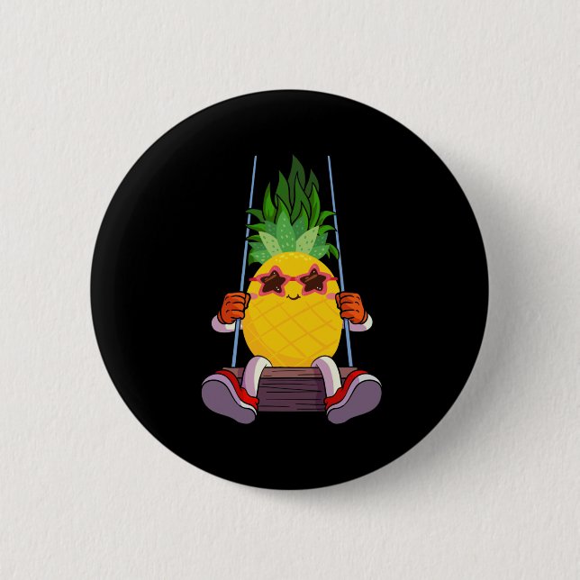 Funny Swinging Pineapple Swinger 6 Cm Round Badge (Front)